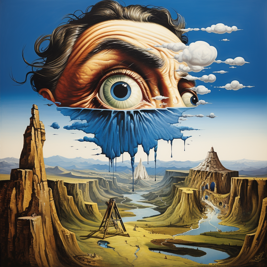 Salvador Dali's surreal eye and eyebrow painting