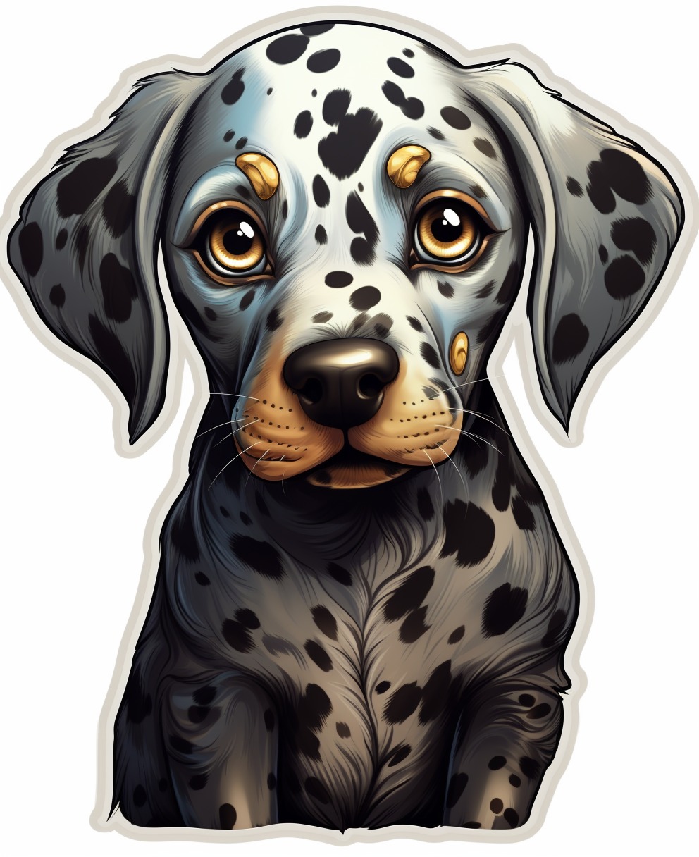 Dalmatian puppy with gold mandala design