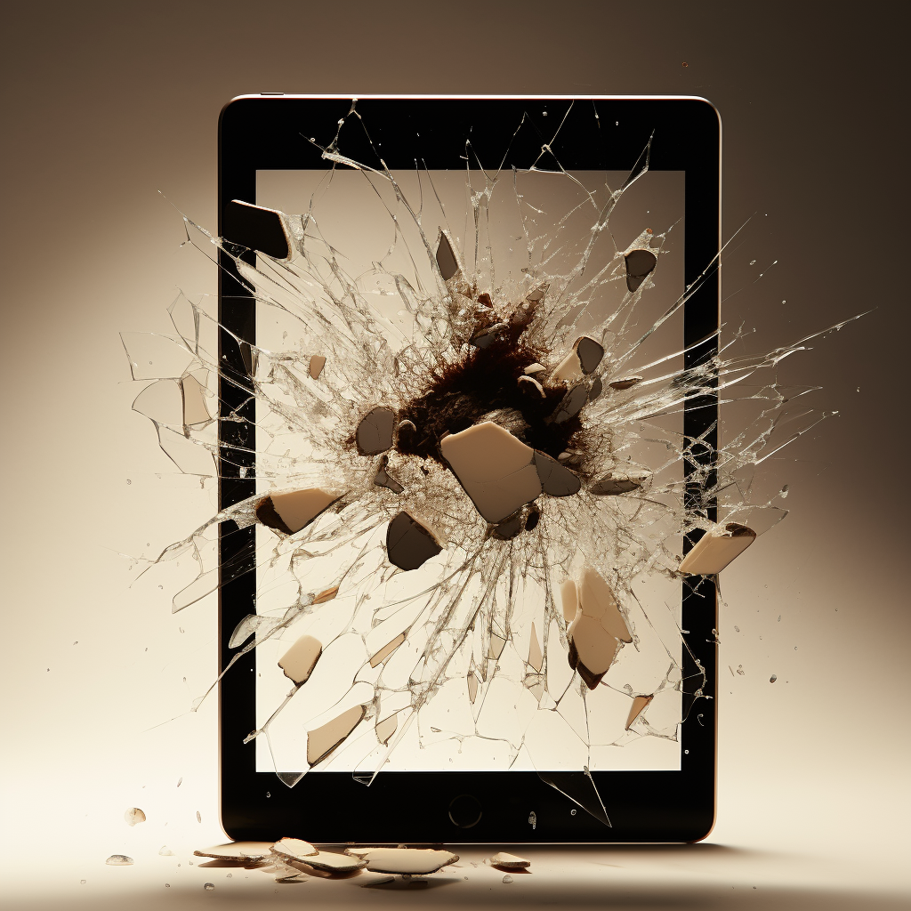 Damaged iPad Product Displayed