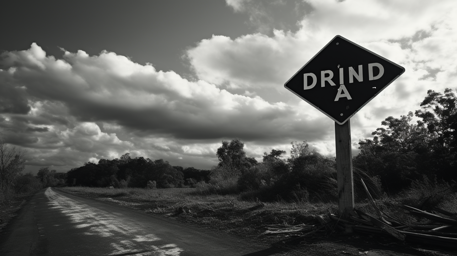 Damaged road sign indicating a problem