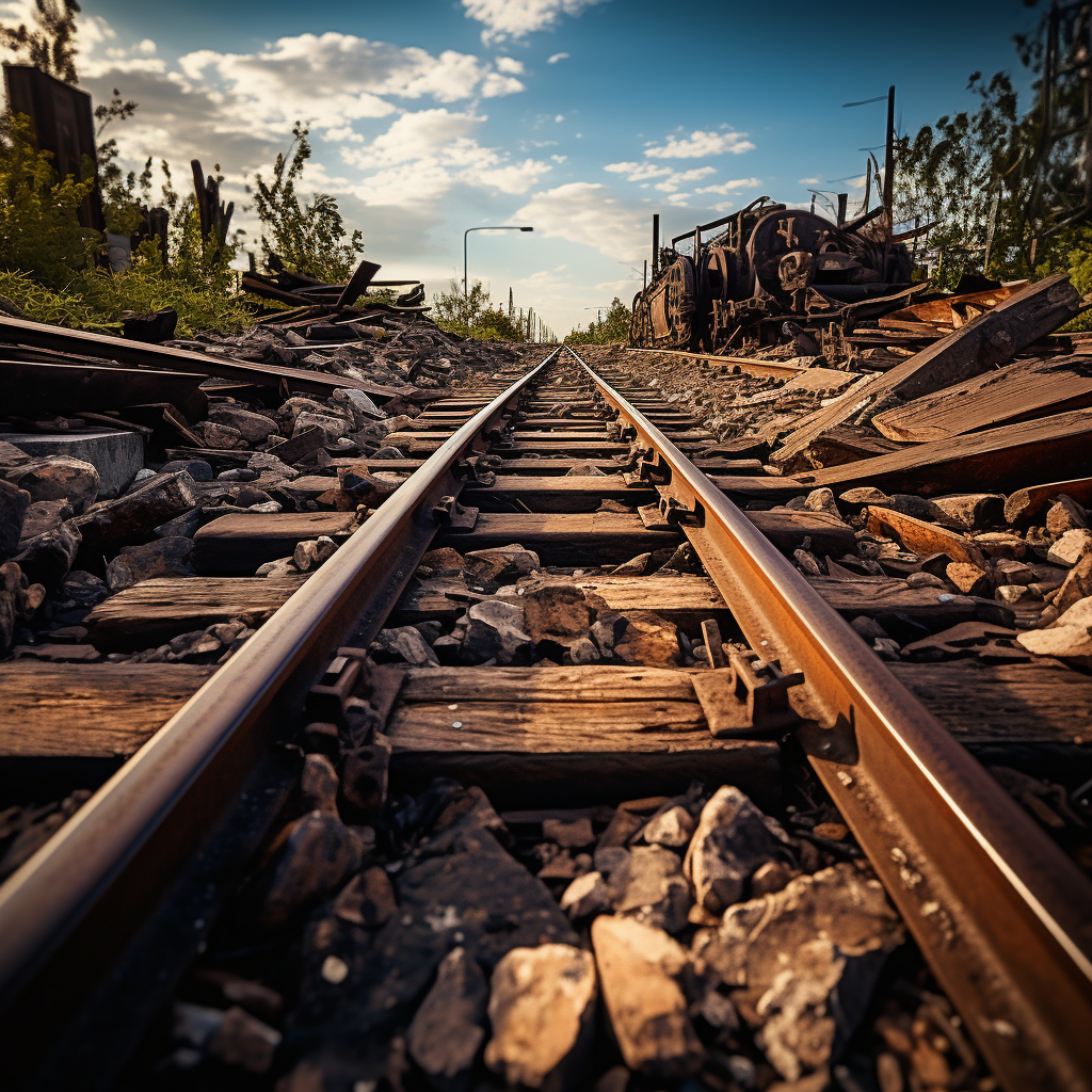 Damaged and warped train track