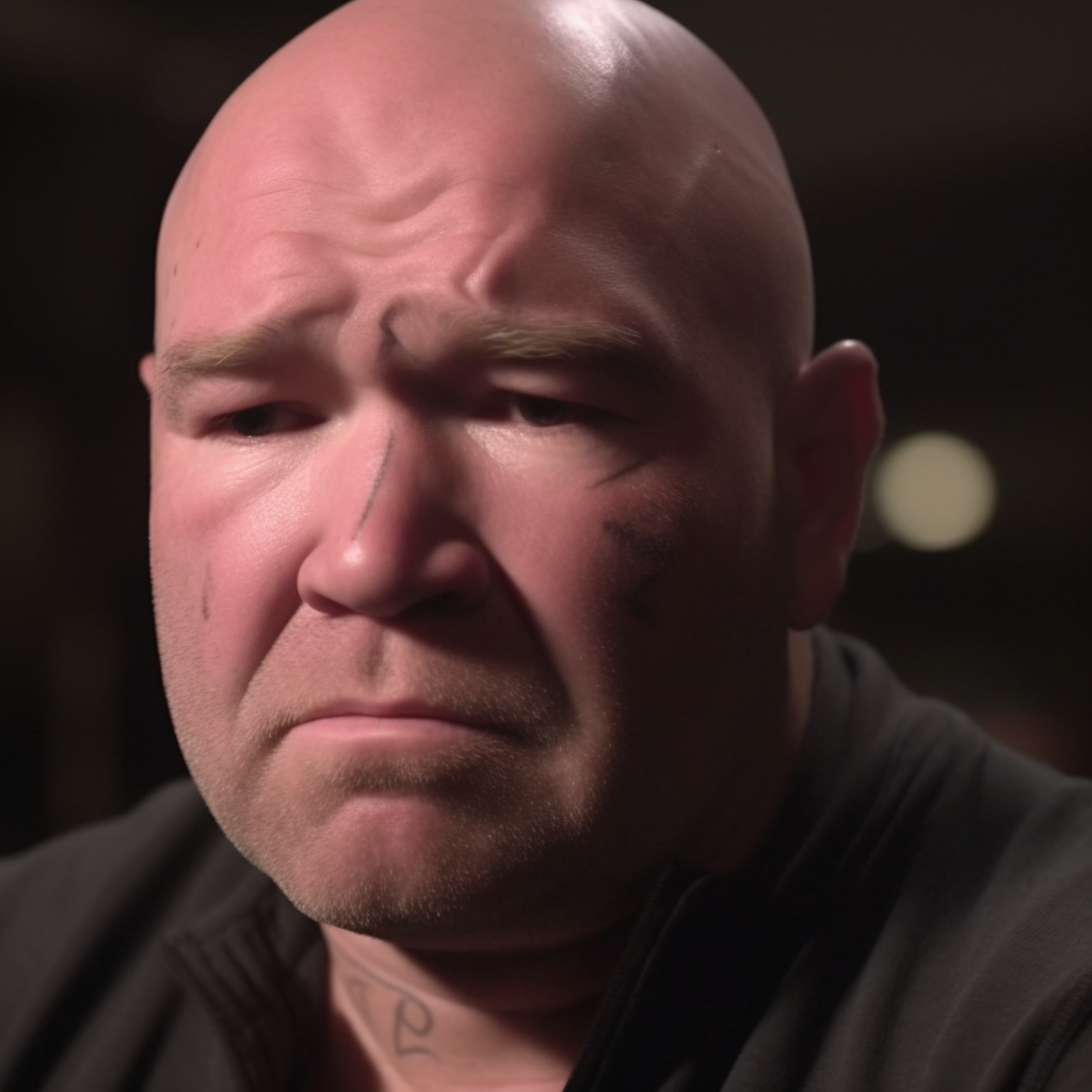 Dana White looking sad and crying