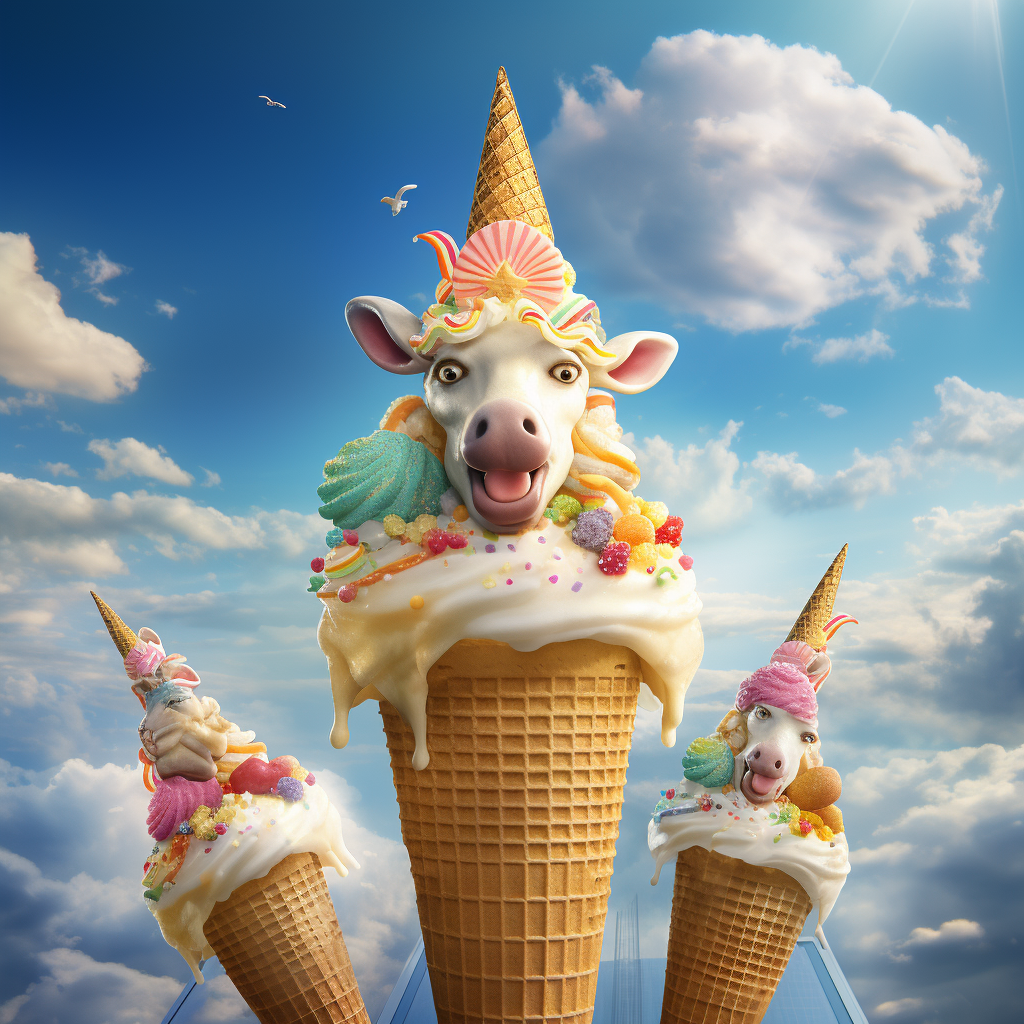 Adorable dancing ice cream cones with crowns