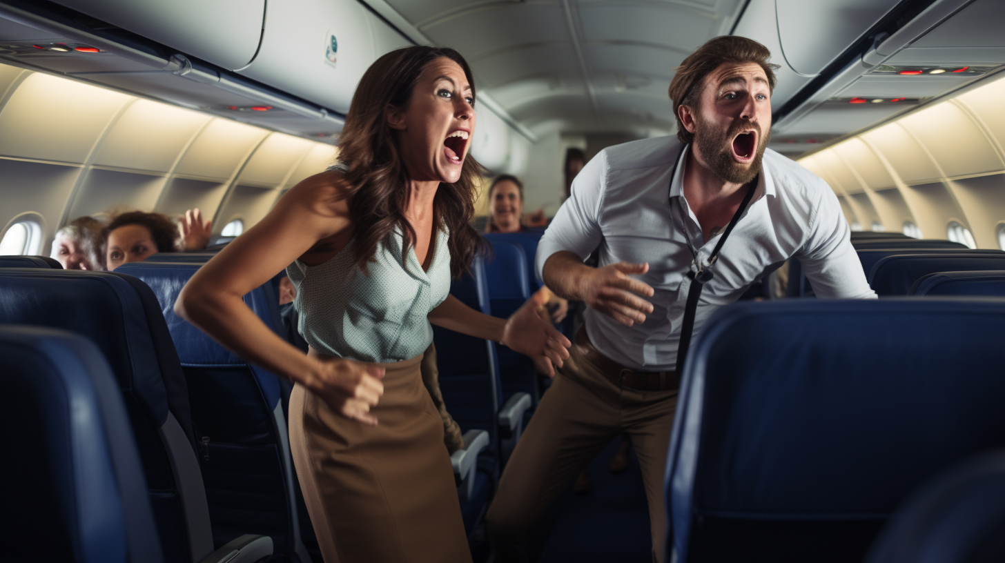 Dancing Passenger on Plane