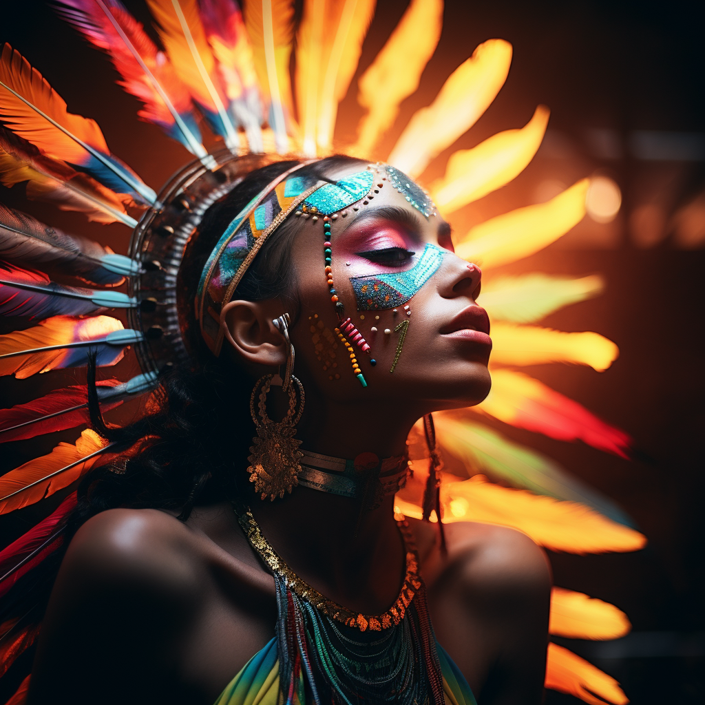 Smiling Togruta woman in colorful space