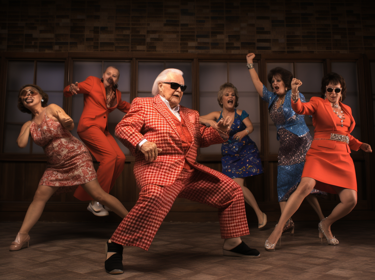 Group of women dancing joyfully