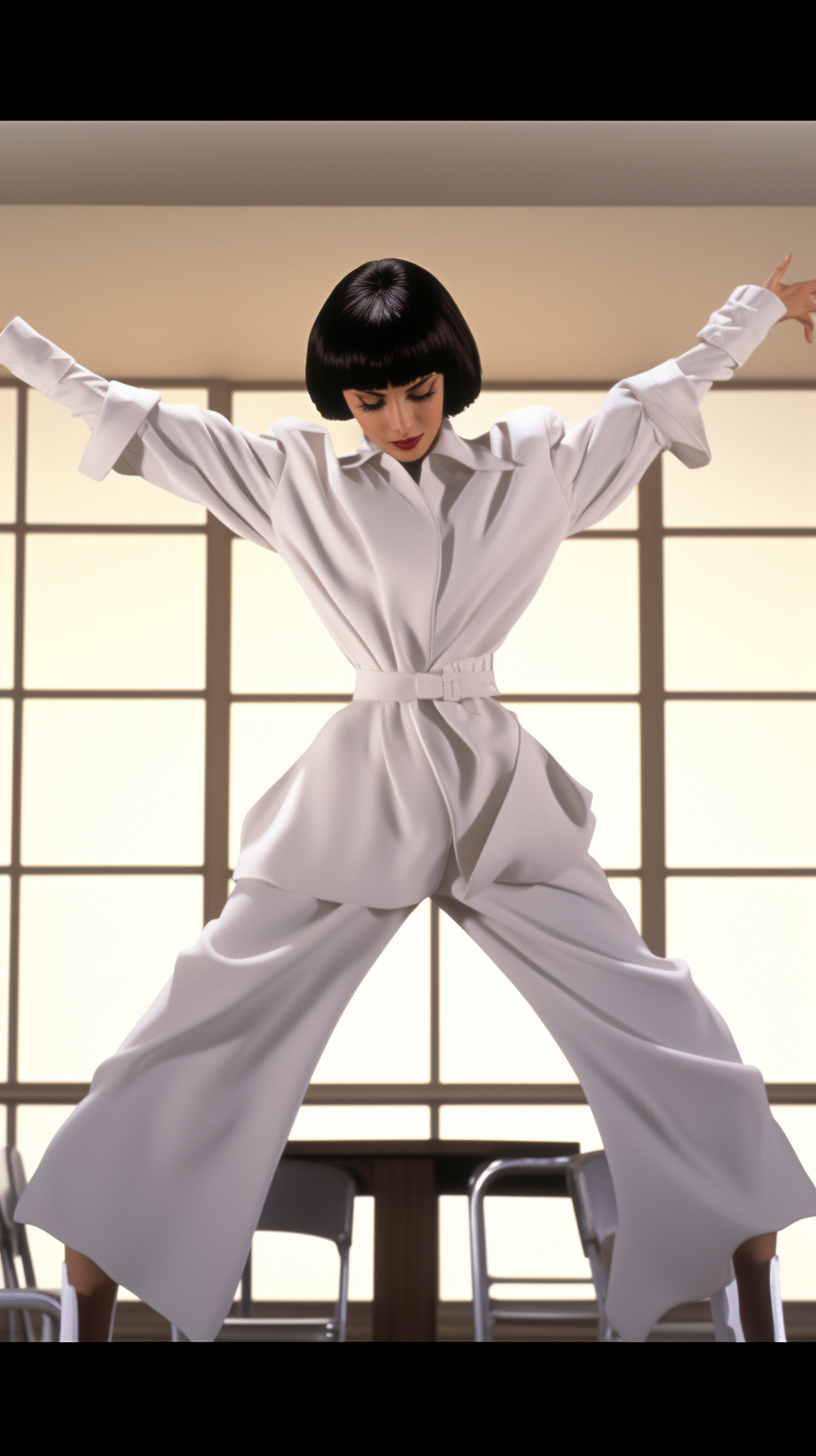 Woman with Bob Haircut Dancing on Table