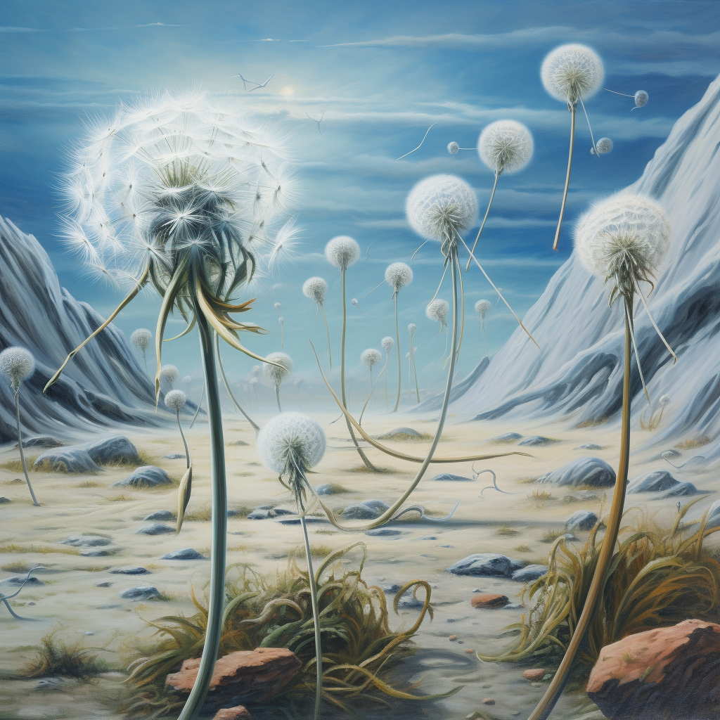 Dandelion Seed Pods on Alien Planet