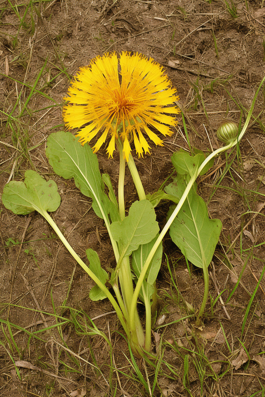 Dandelion sketch in vintage botanical style