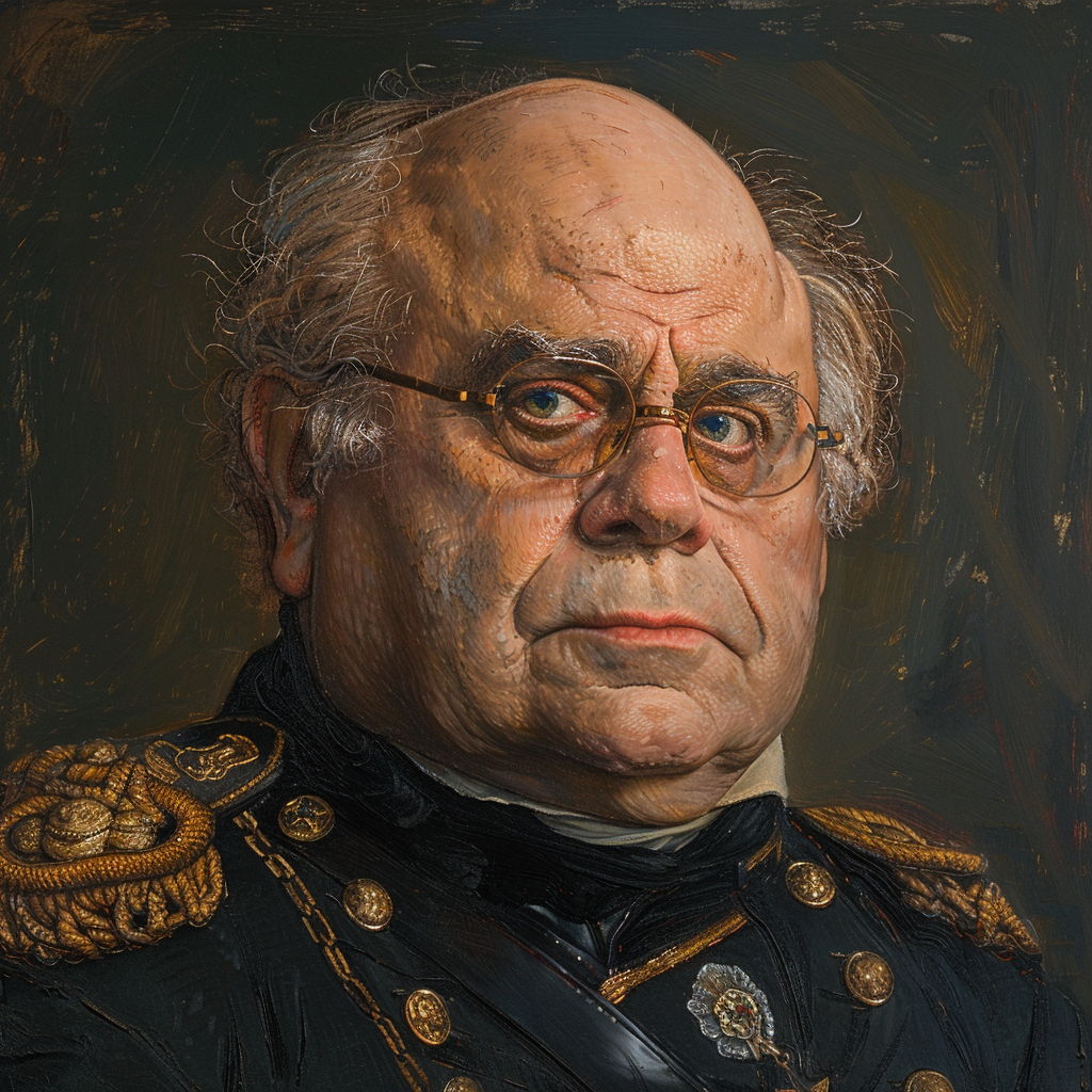 Portrait of Danny Devito as Col. E.H. Taylor Jr.