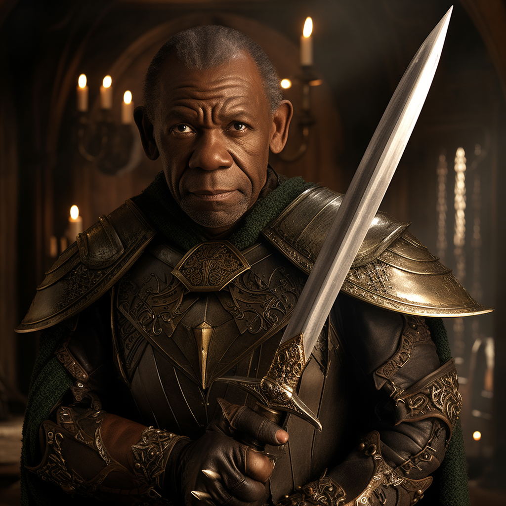 Danny Glover Elf with Rapier Sword and Shield