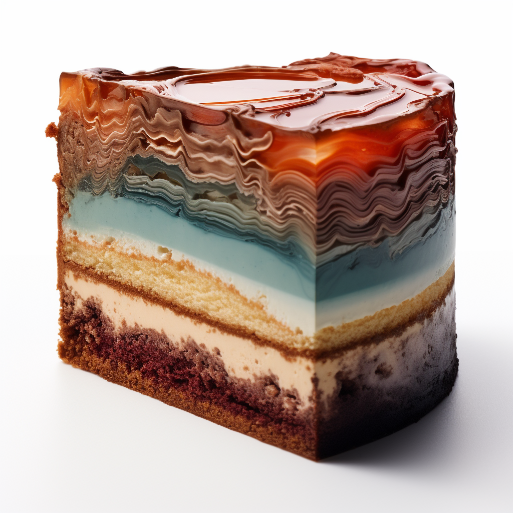 Cross-section of tasty Danube wave cake