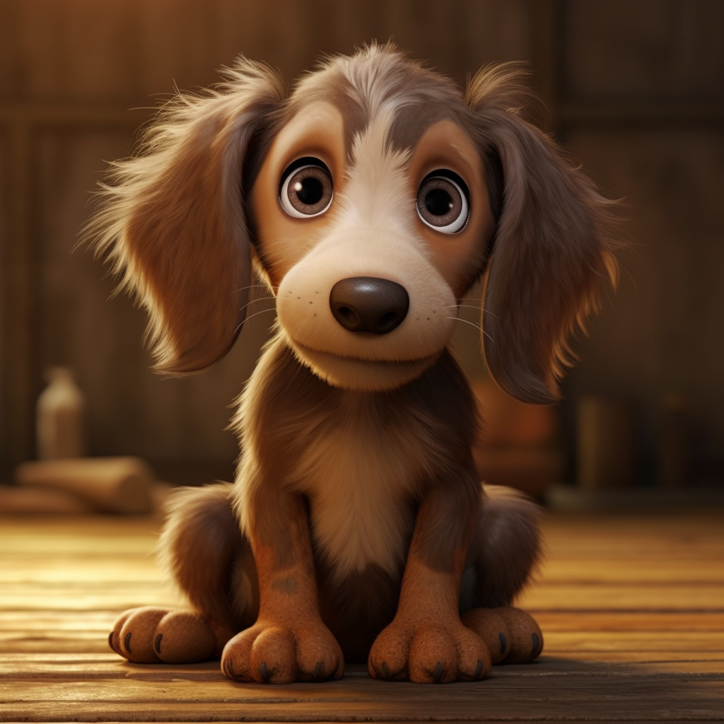 Cute dapple brown dachshund puppy