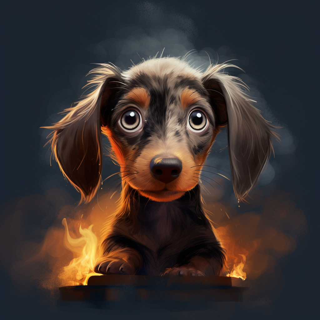 Dapple Brown Dachshund with Smudge - Cute Puppy