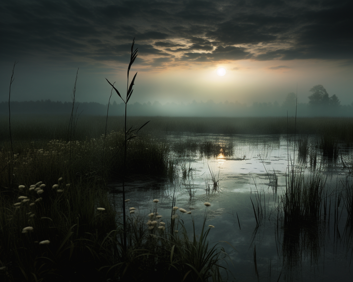 Enchanting atmospheric image with crepuscular rays