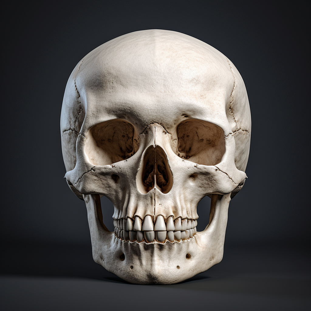 Dark Skull with Bone Texture