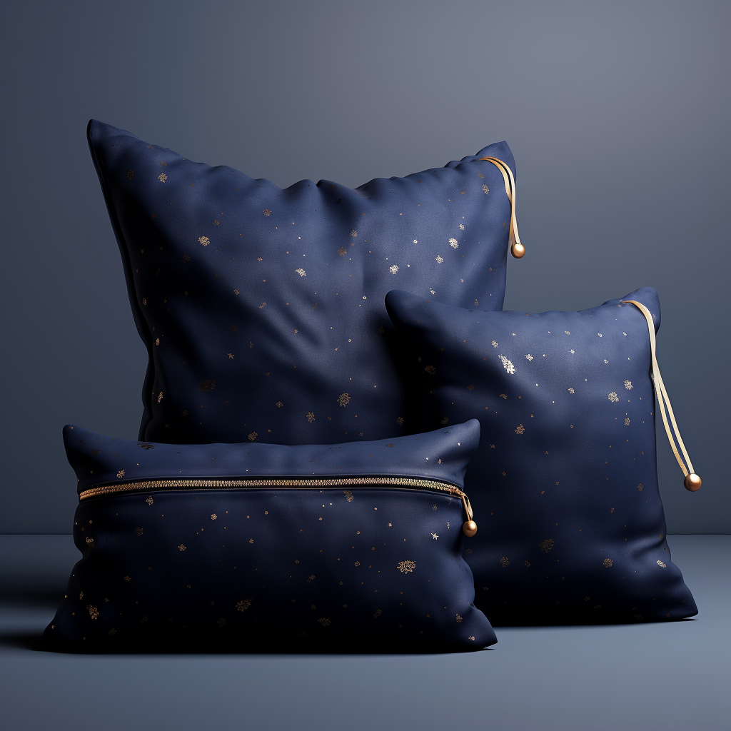 Mockup of Dark Blue Pillow Bag