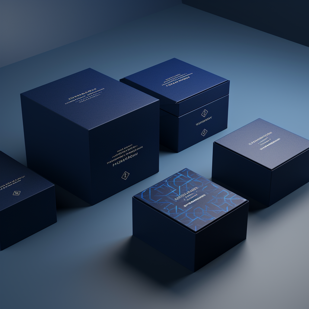 Dark blue small box mockups