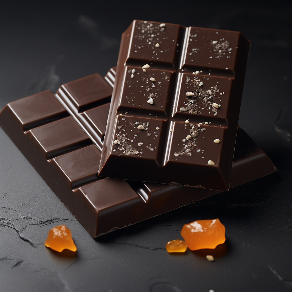 Dark chocolate caramel sea salt bar