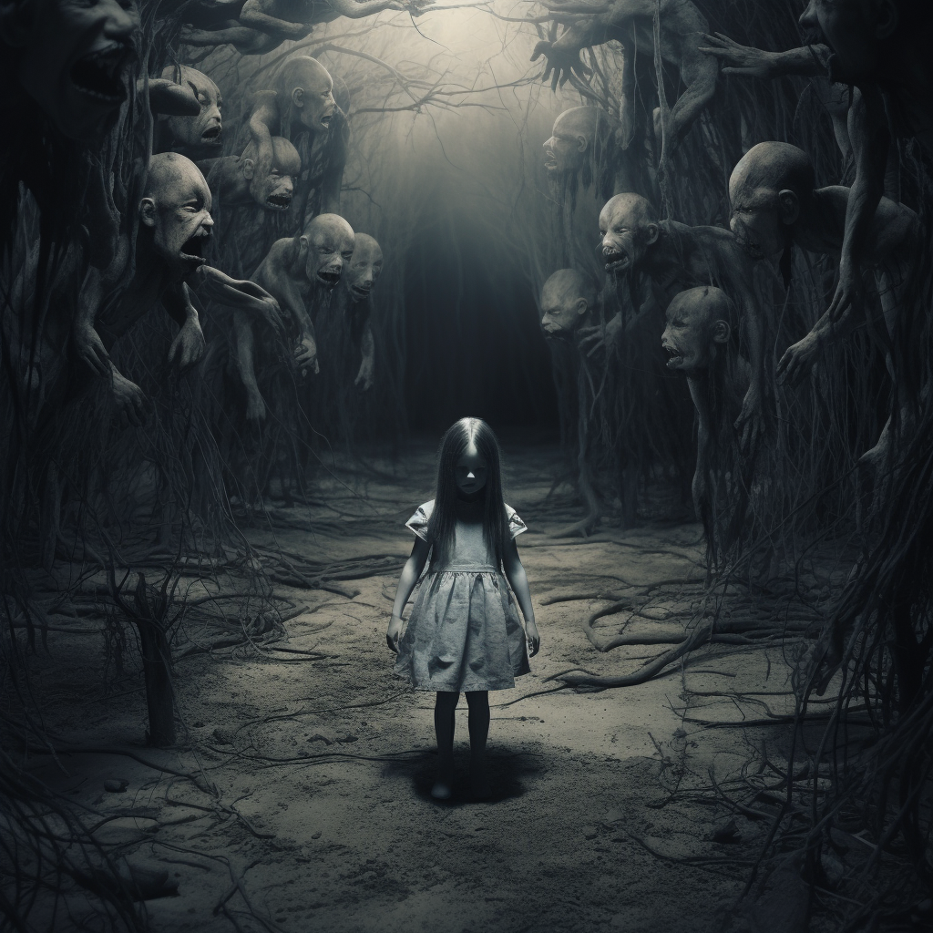 Mysterious dark and creepy wonderland