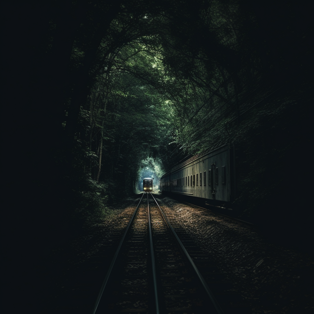 Dark Depressing Tunnel to Blurred Forest