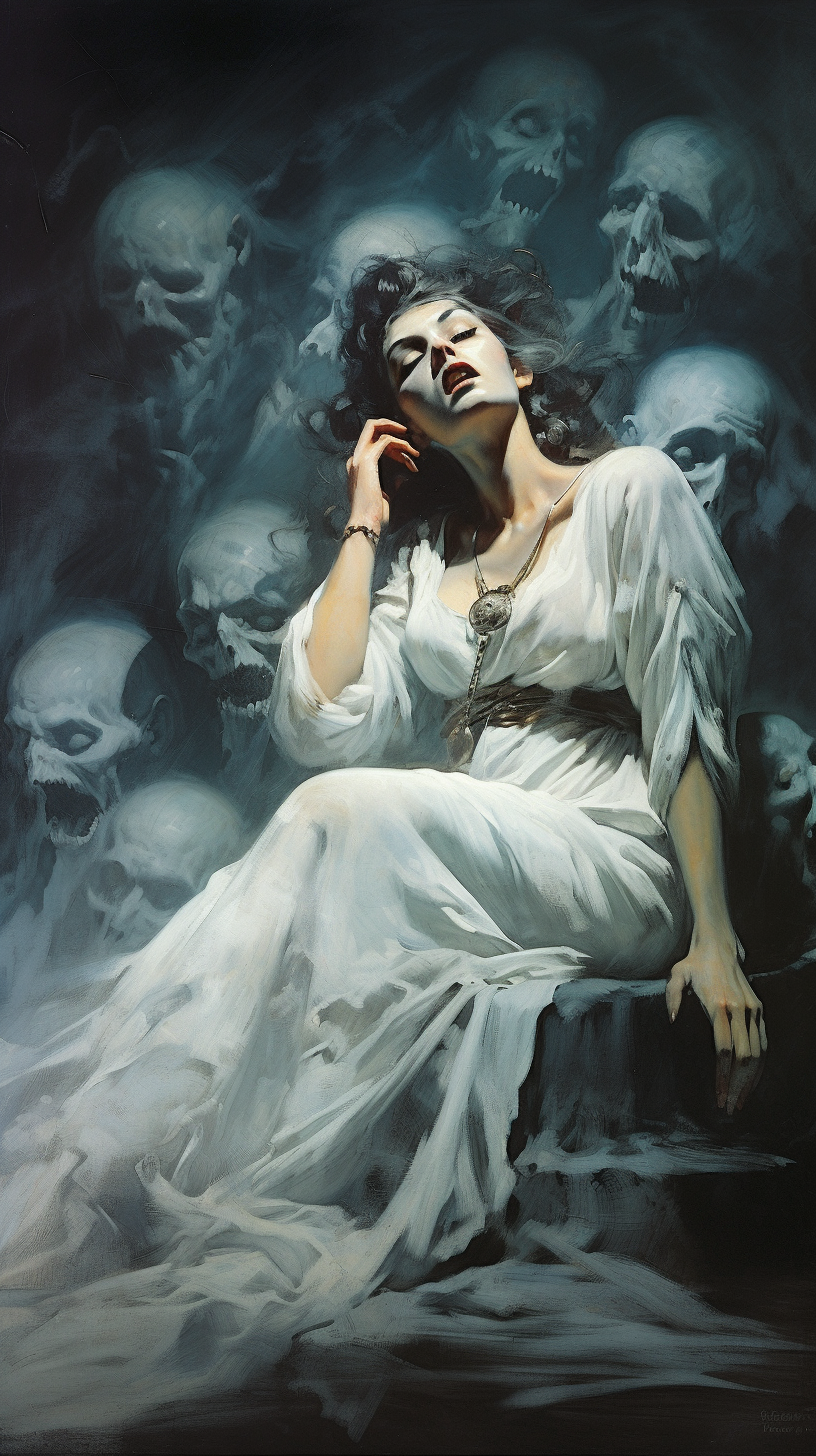 Female nightmares ghosts dark fantasy book art