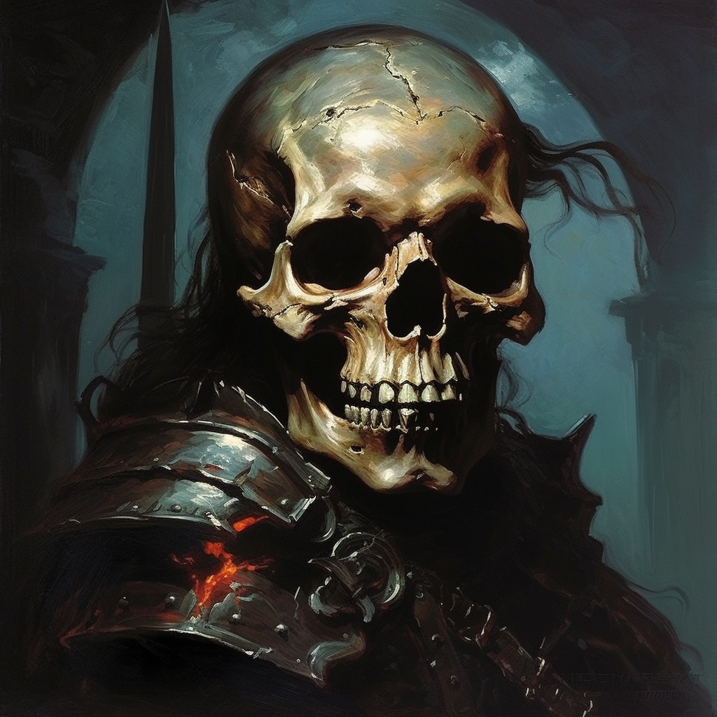 Unique Dark Fantasy Skull Art