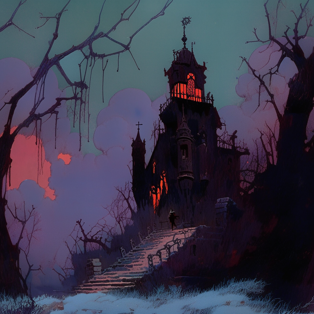 Eerie Dark Fantasy Orphanage Abbey