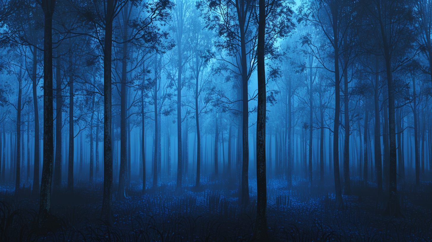 Dark Gloomy Forest Blue Tones