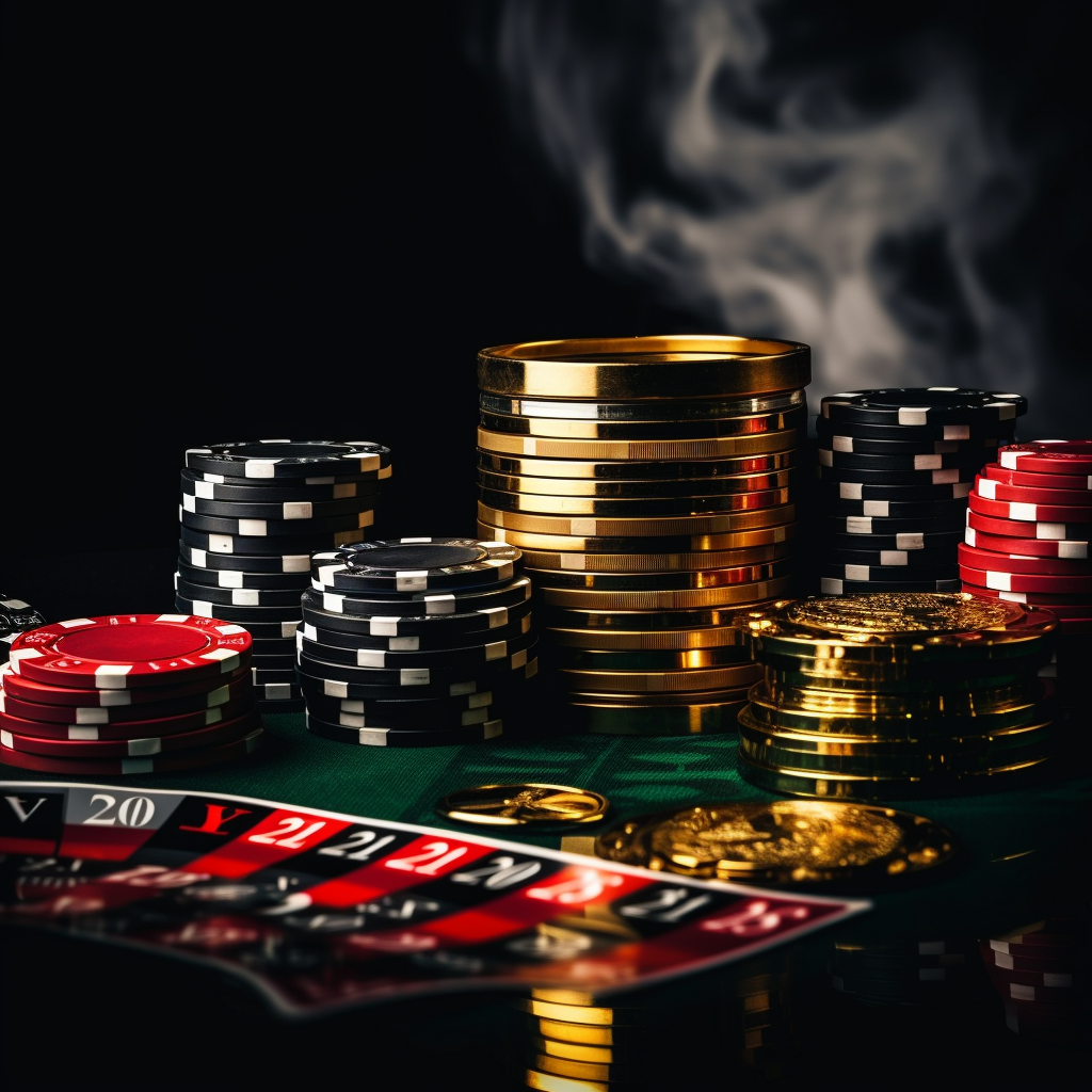 Luxury roulette casino poker stack