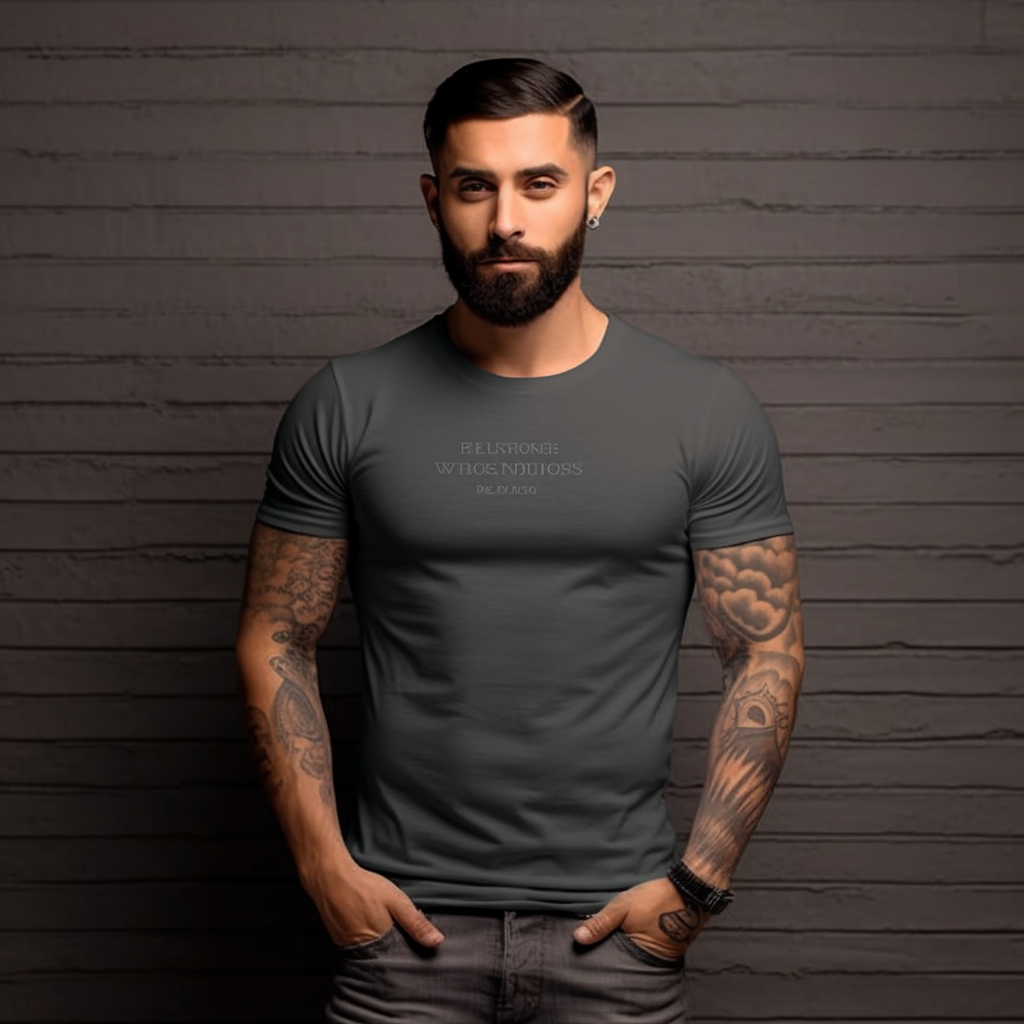 Dark gray Bella Canvas mockup t-shirt