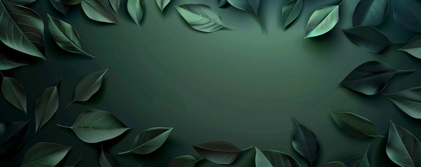 Dark Green Black Leaves Drawing