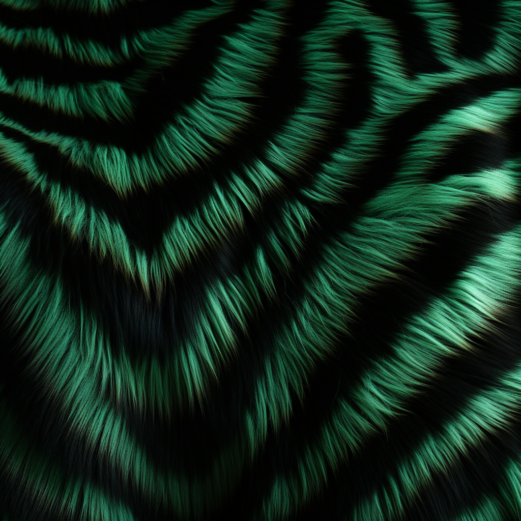 Tiger fur texture in dark green and black stripes