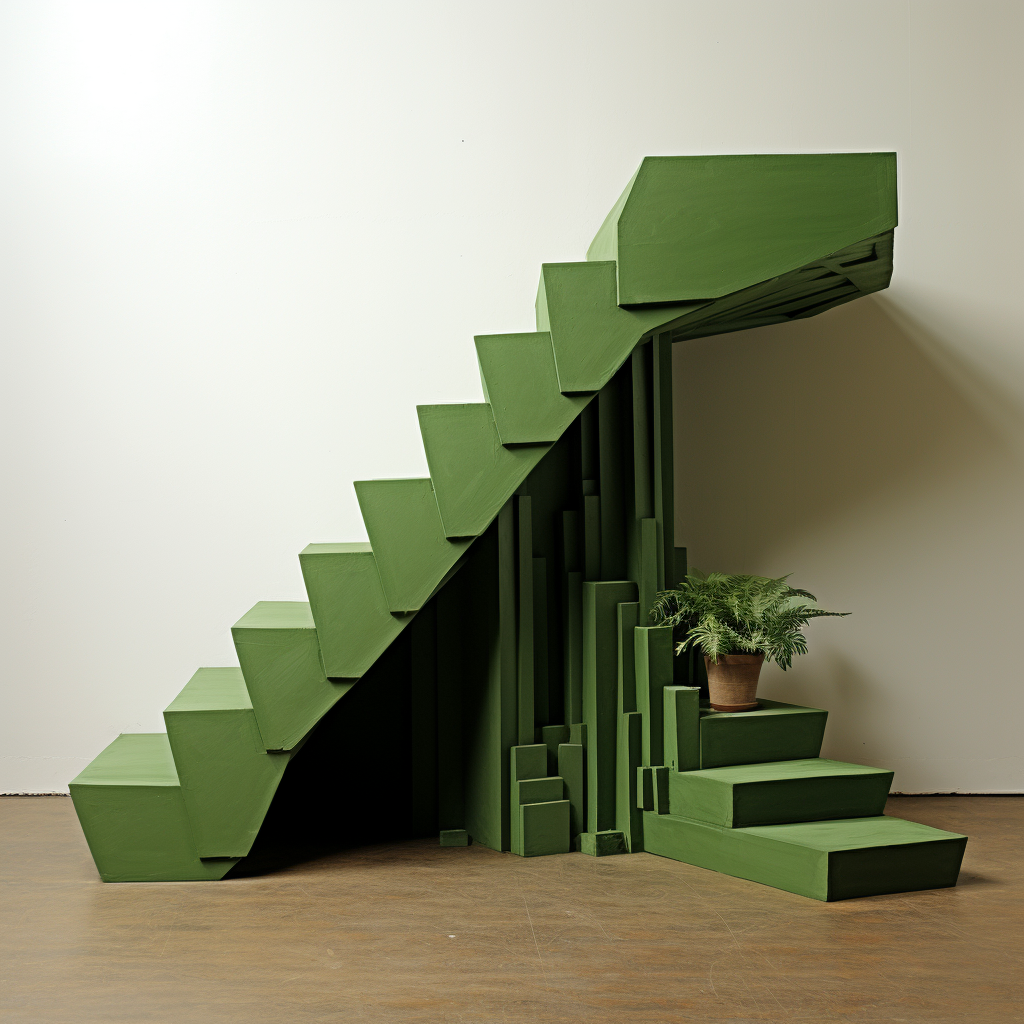 Dark Green Cardboard Stairs