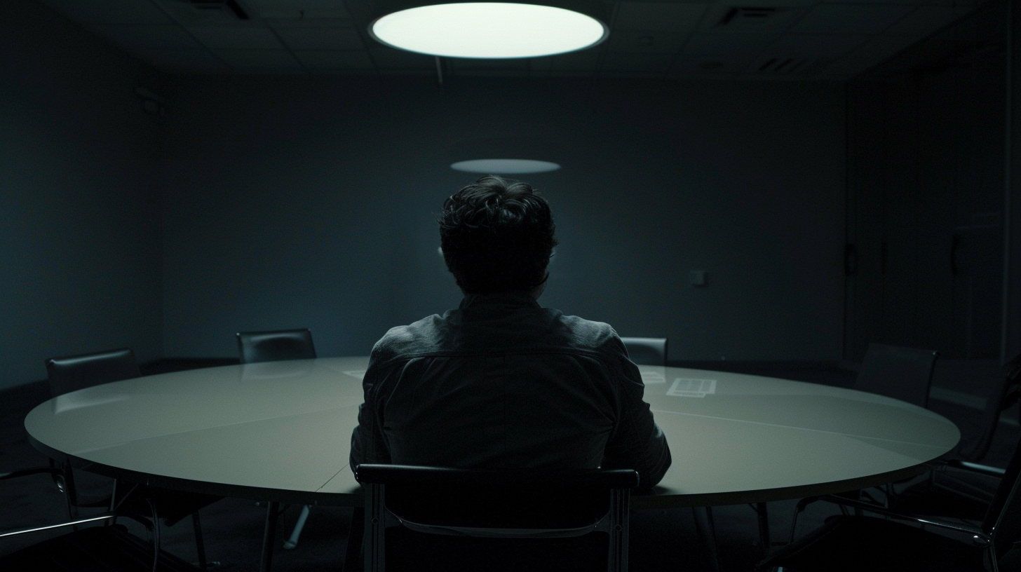 40-year-old man at conference table