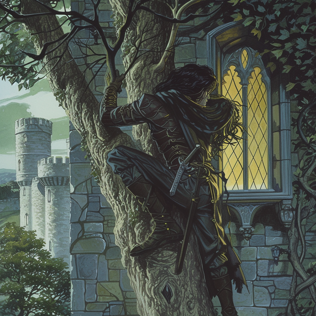 Dark Prince Climbing Castle Window