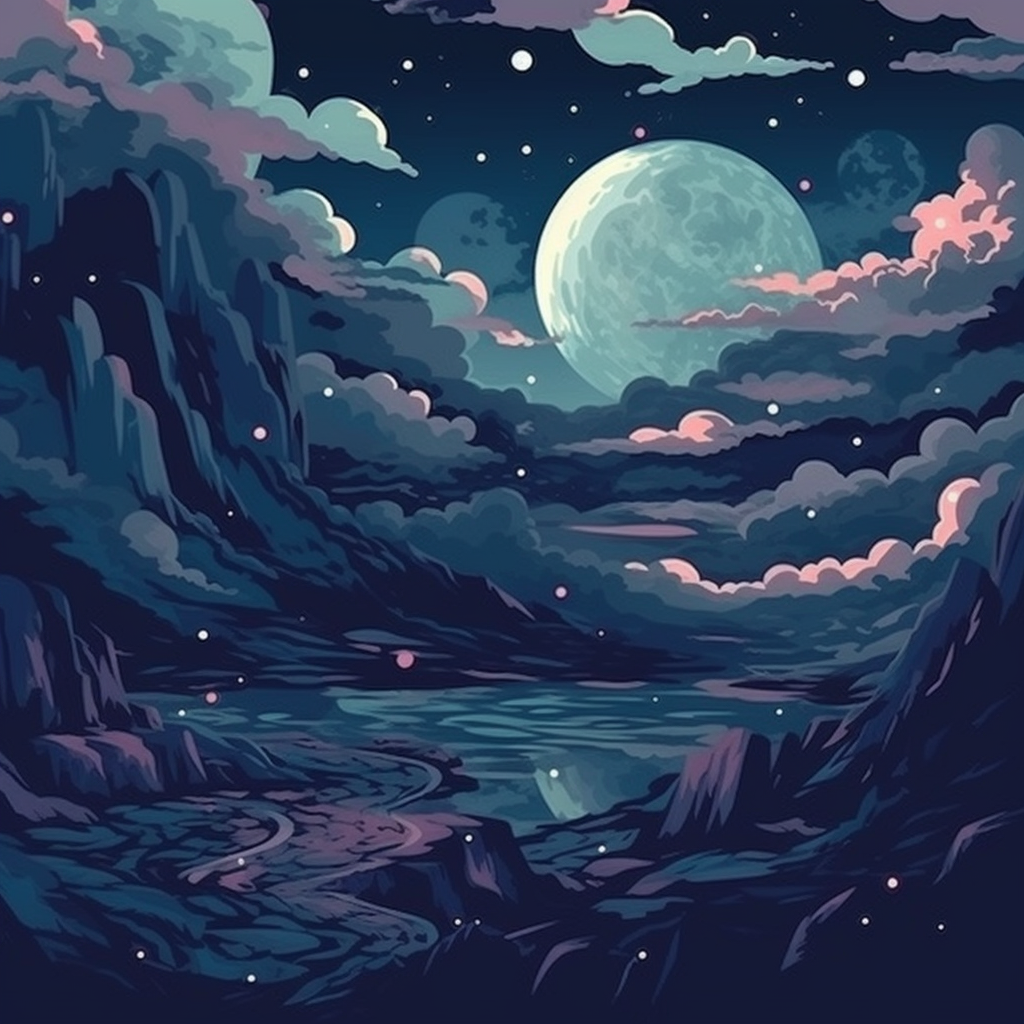 Beautiful dark heavenly night art