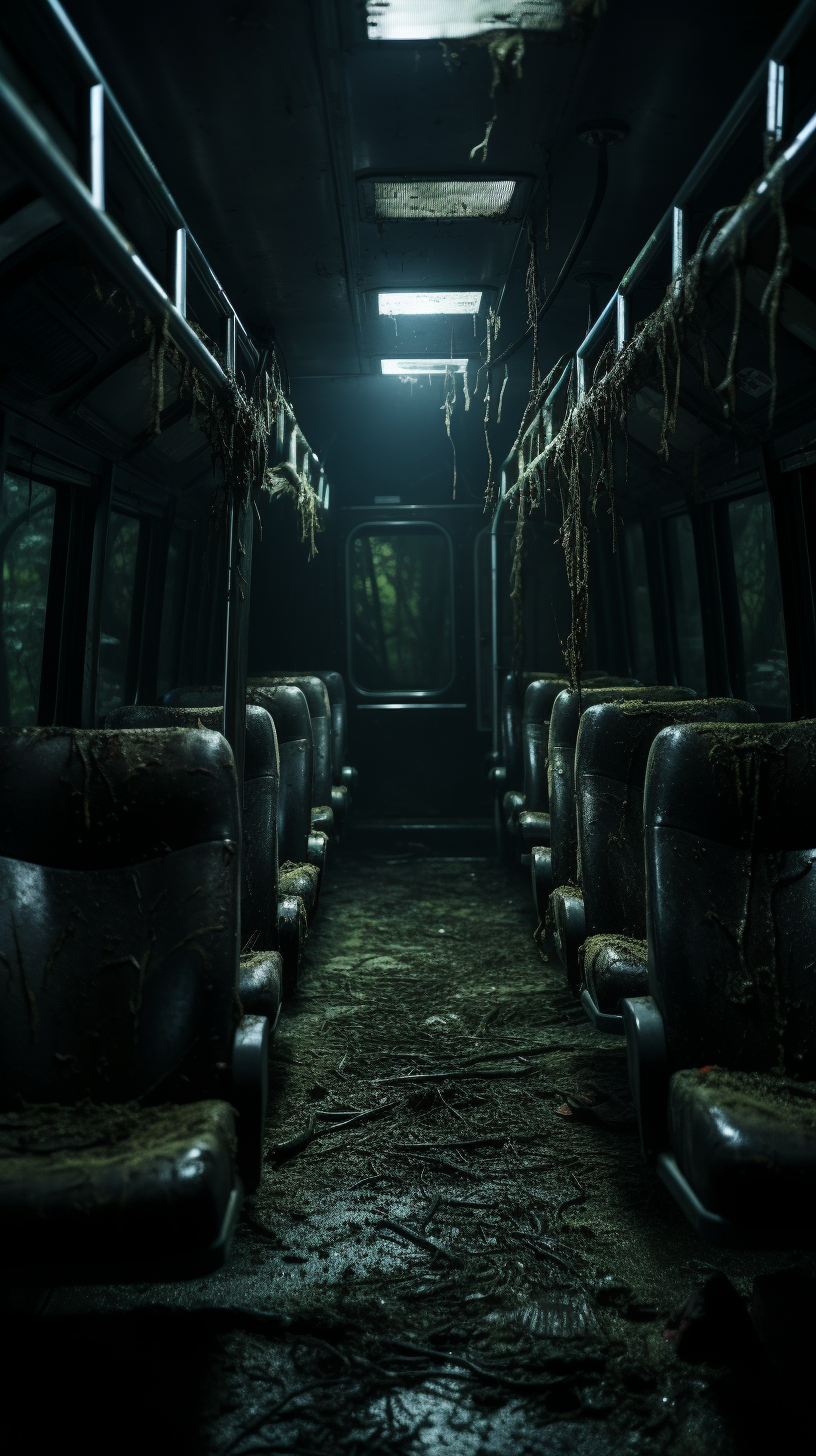 Dark horror bus driver image