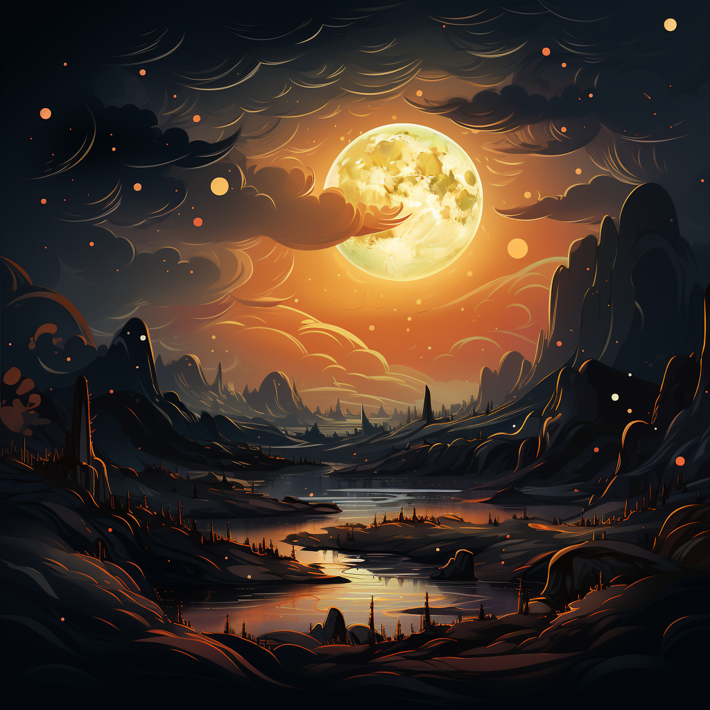 Dark lunar solar eclipse on kid games background