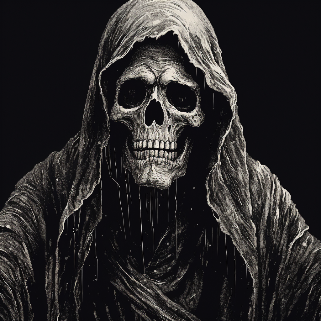 Dark Reaper Stipple Artwork - Retro Poster