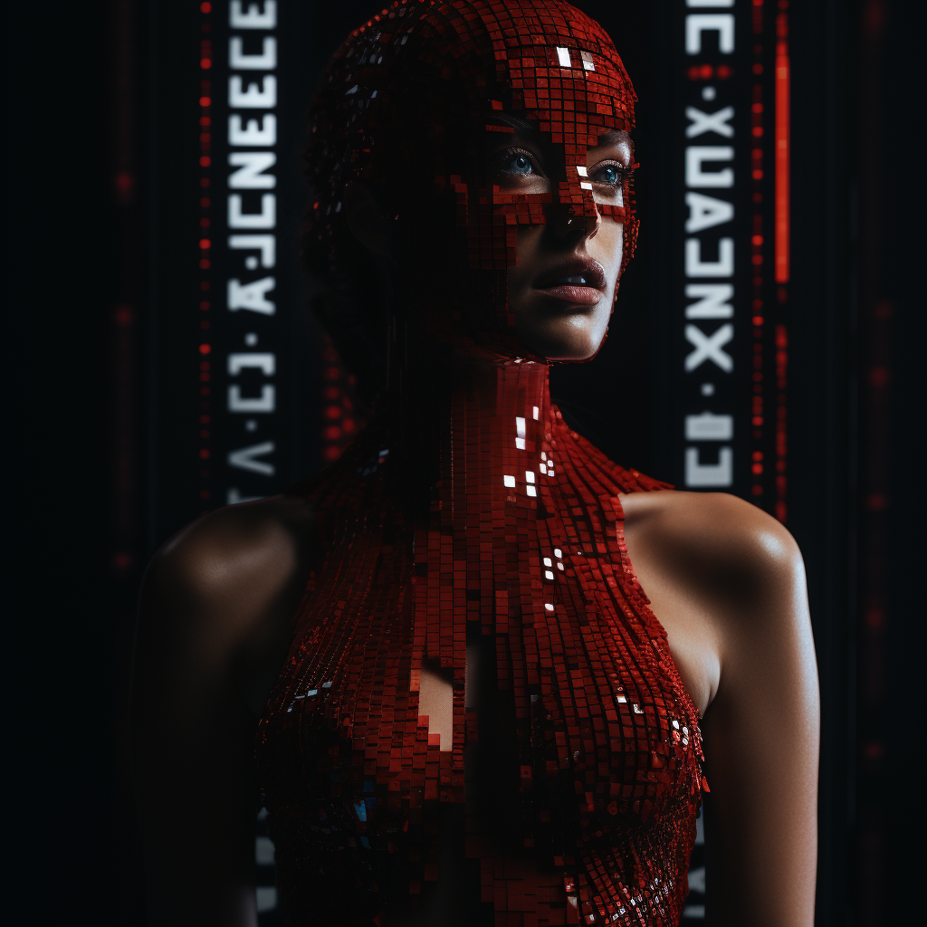 Dark red chrome aesthetic image with cinematic quality