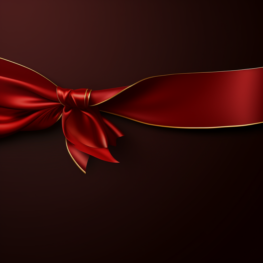 Dark red ribbon gold banner