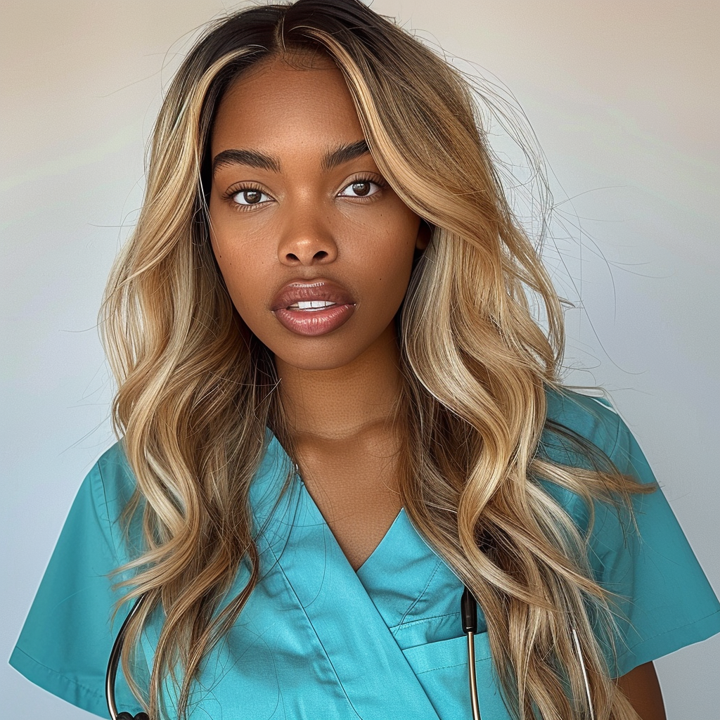 Nurse model with dark skin