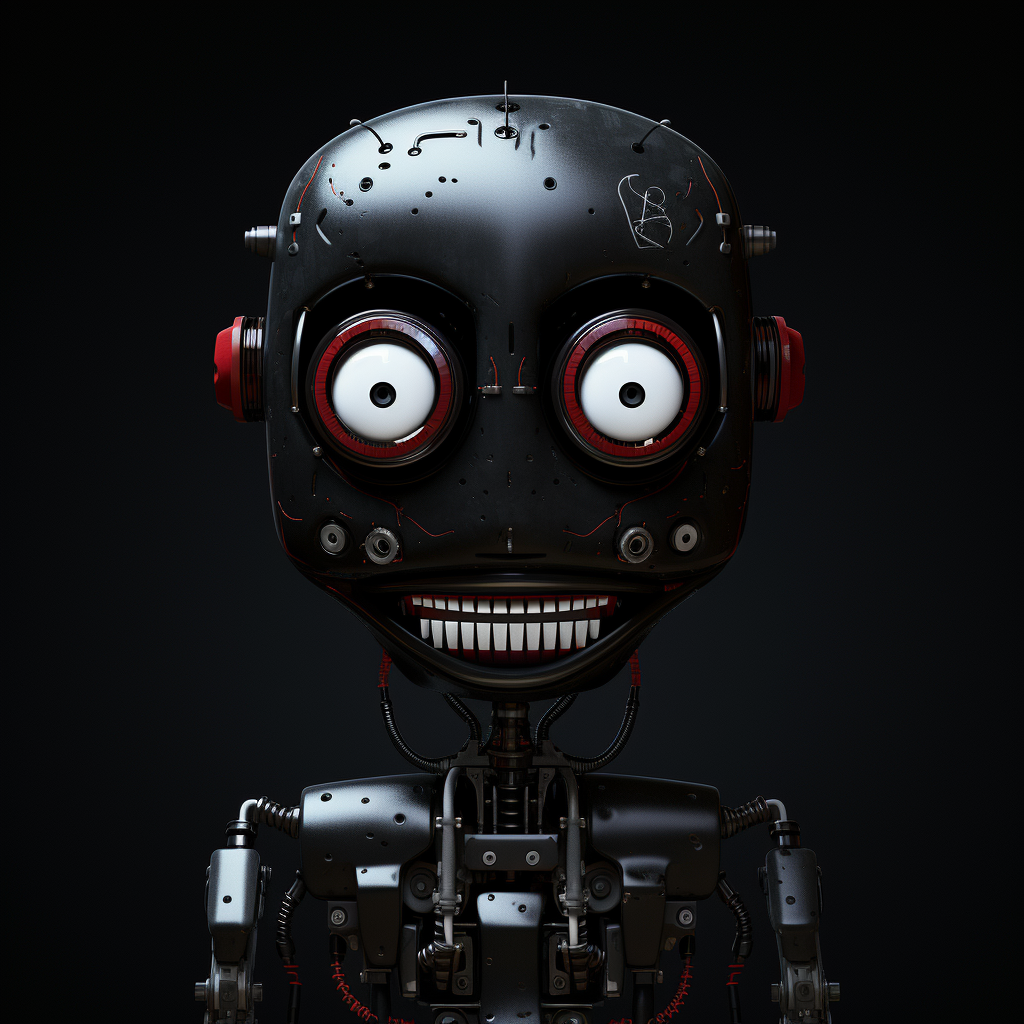 Stylized robot made of zeros and ones