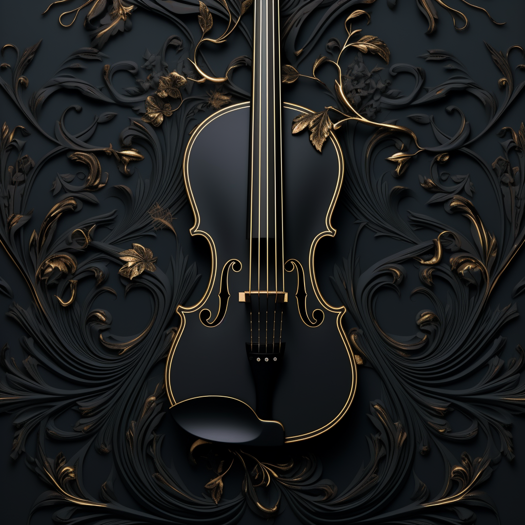 Dark themed concert background with violin