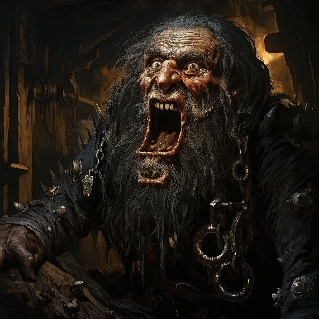 Dark Twisted Town Woodworker Dwarven with Black Slime