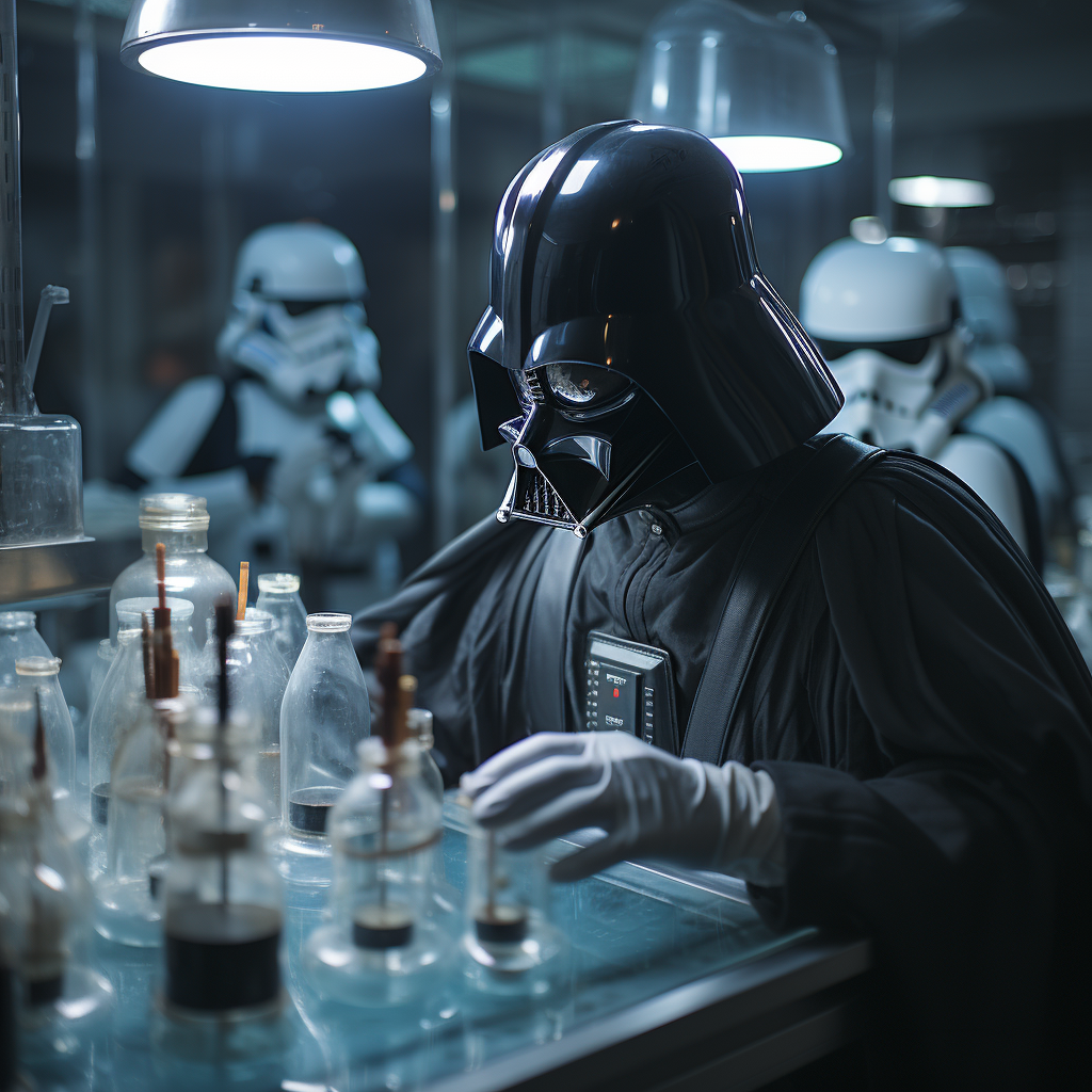 Dark Vador in white laboratory