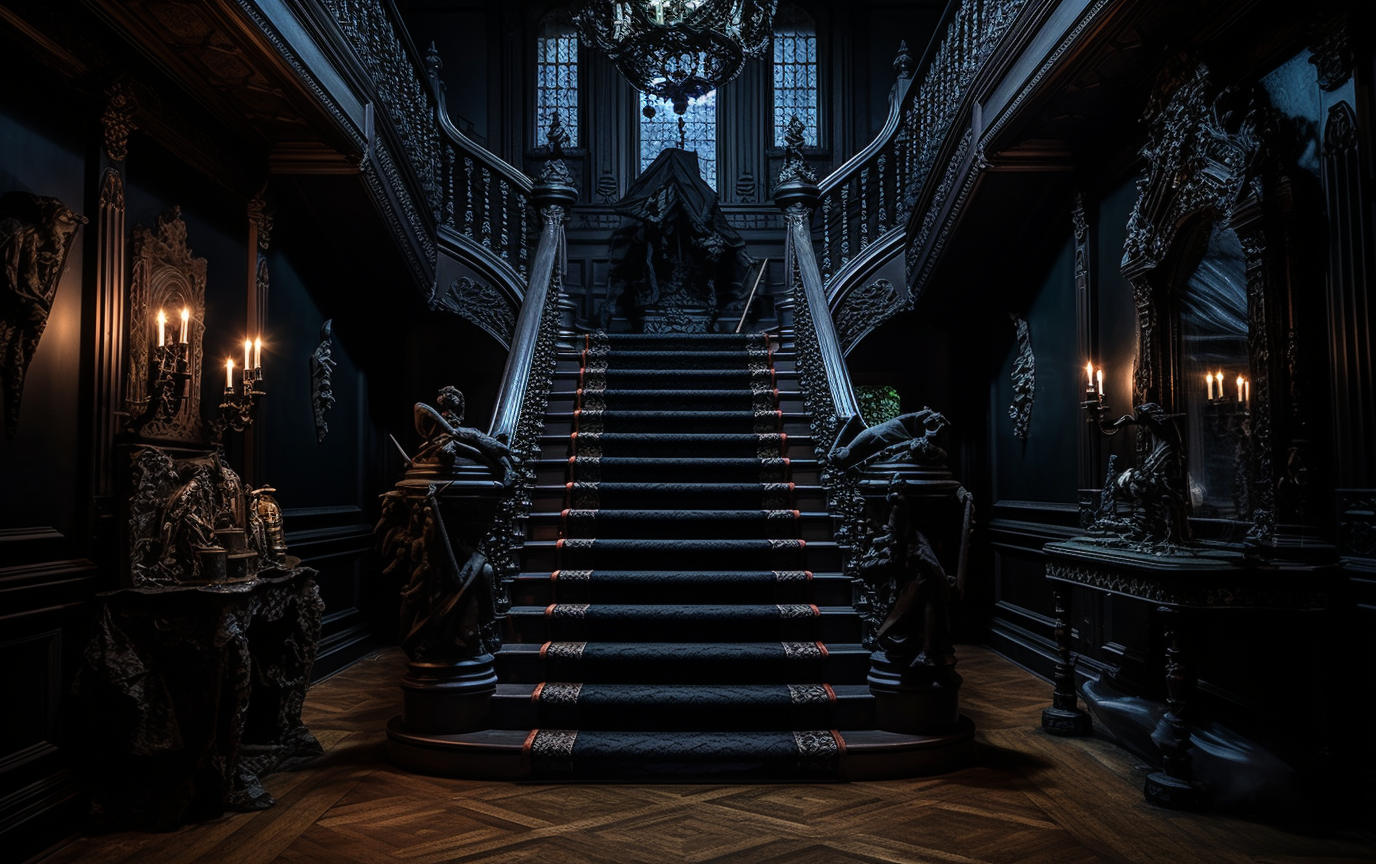 Spooky entrance to a Victorian home