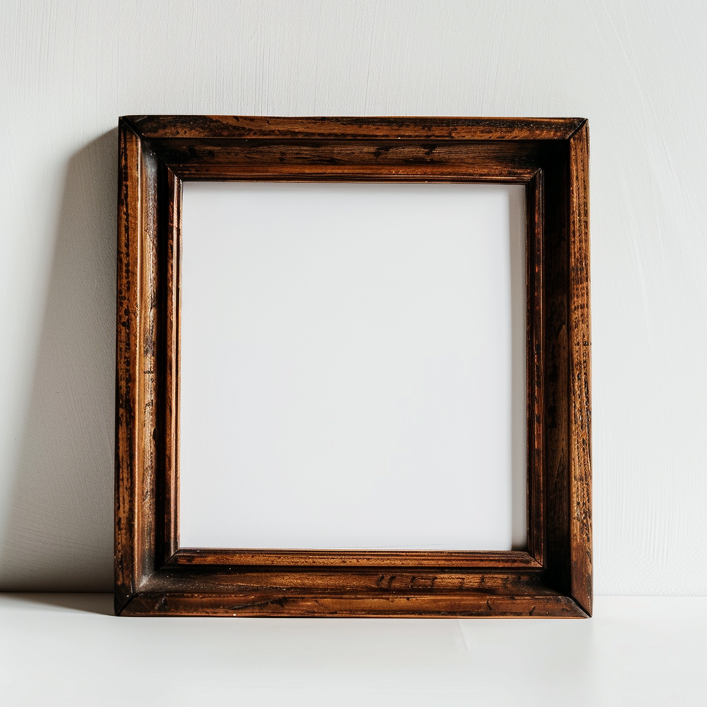 Dark wood antique picture frame