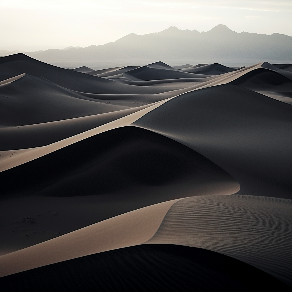 Awe-inspiring black sand desert landscape